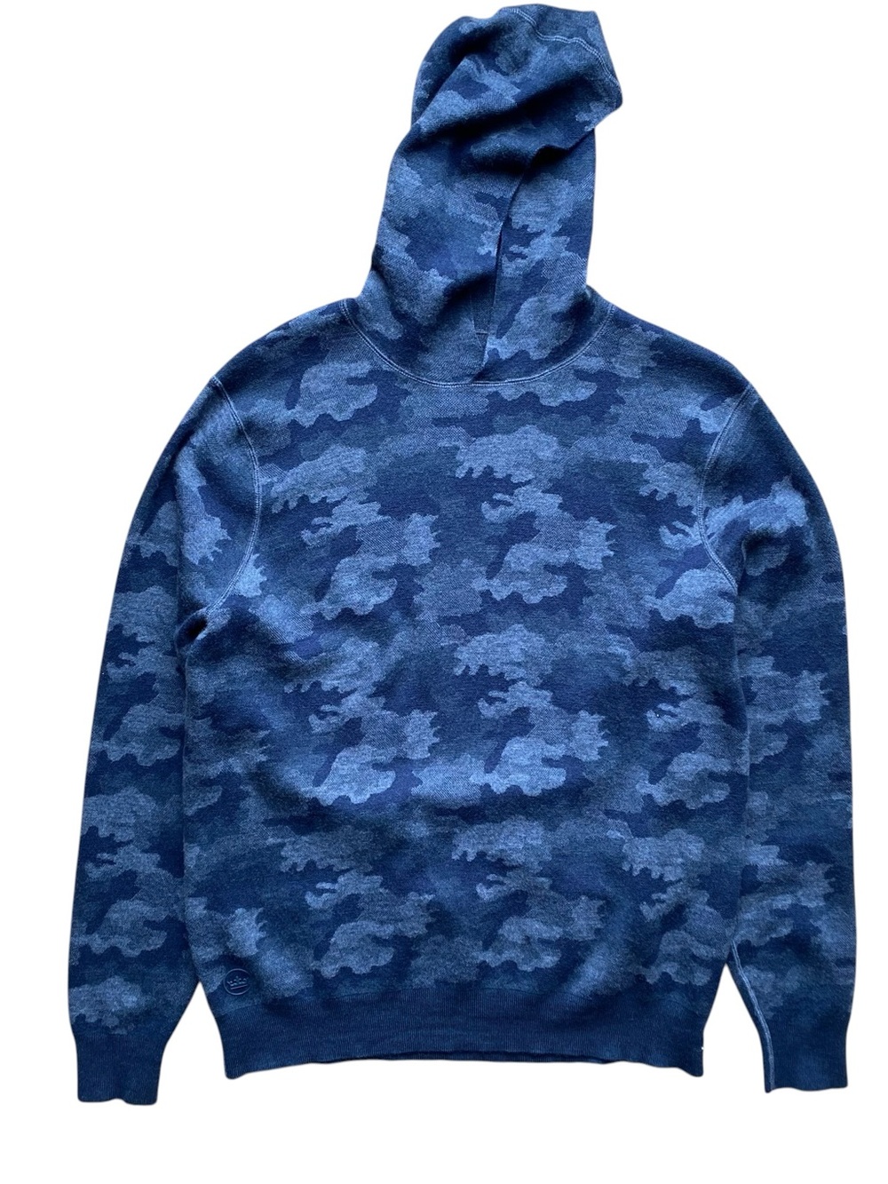 Peter Millar Gale Merino Hoodie Reversible Blue Camo Golf 100% Wool Men Small